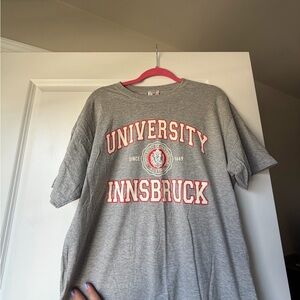 Fox Gray University Innsbruck Graphic Tee with Red Accents